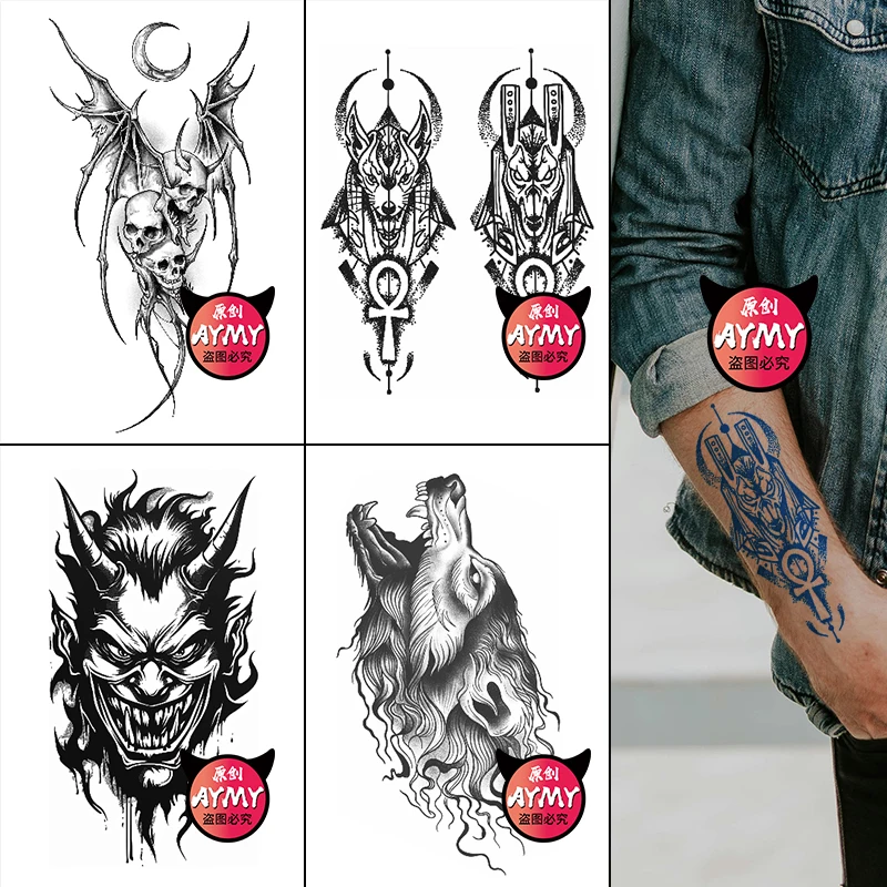 temporary tattoos adult man waterproof arm and shoulder tattoos for men stickers wedding Ephemeral semi-permanent tattoos pack