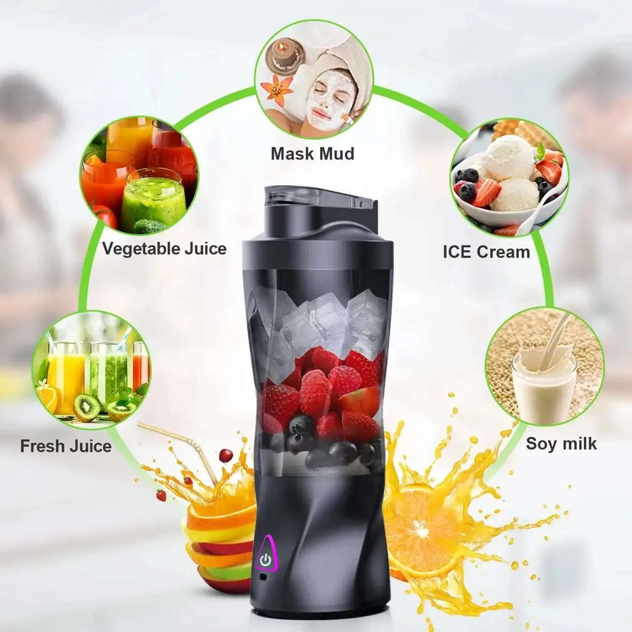 

2026 New Portable Electric Wireless Juicer For Large Household Use USB Charging 700ml Capacity Fruit Juicer 700ML Blender