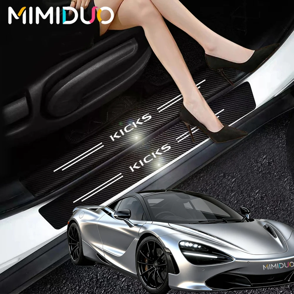 Car Door Sill Guard Plate Threshold Protector Running Entry Board Pedal Cover For Nissan Leaf Car Carbon Fibre Stickers