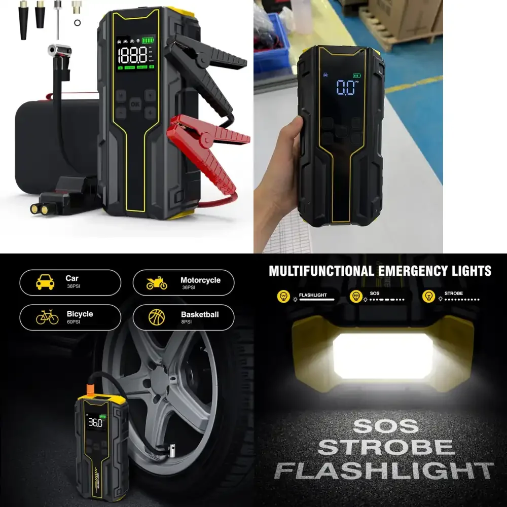 Multifunctional Car Jump Starter With Tire Inflator High Peak Current Emergency