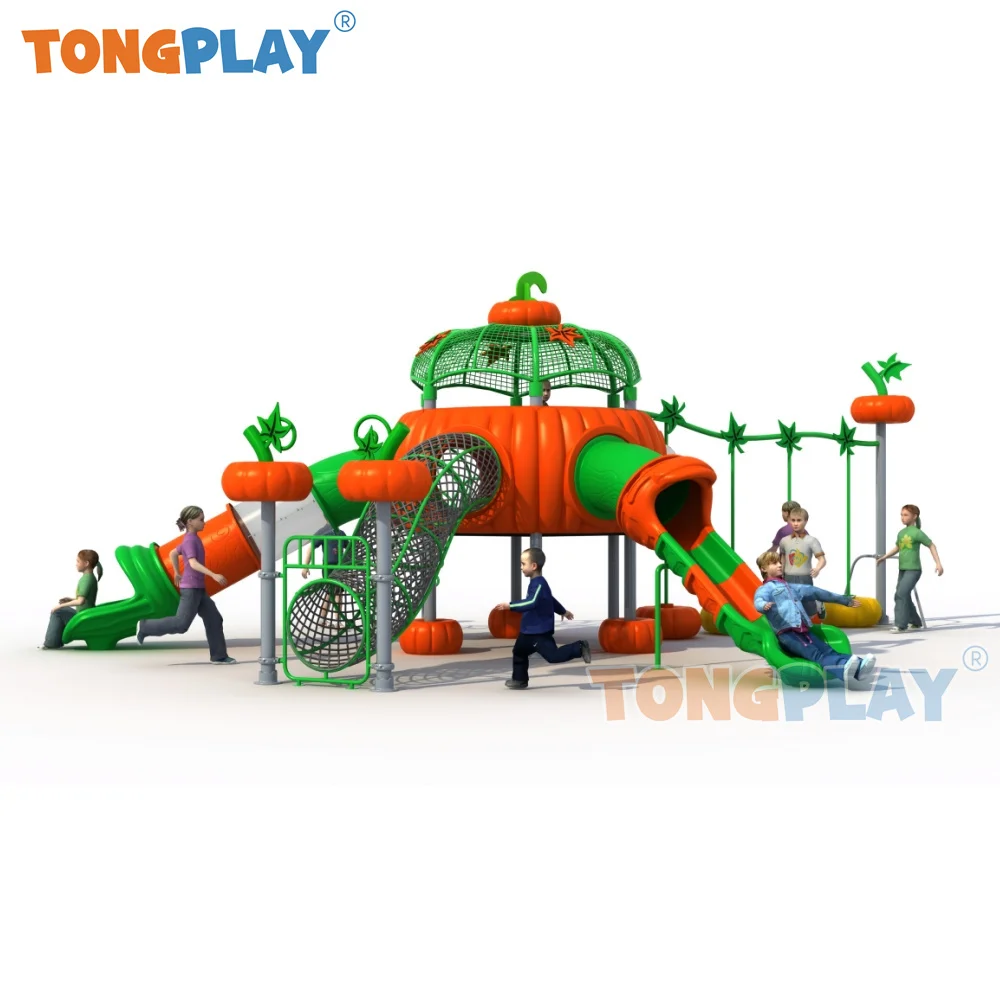 Tong play factory direct sales pumpkin series high quality large plastic beach amusement slide equipment kids outdoor playground