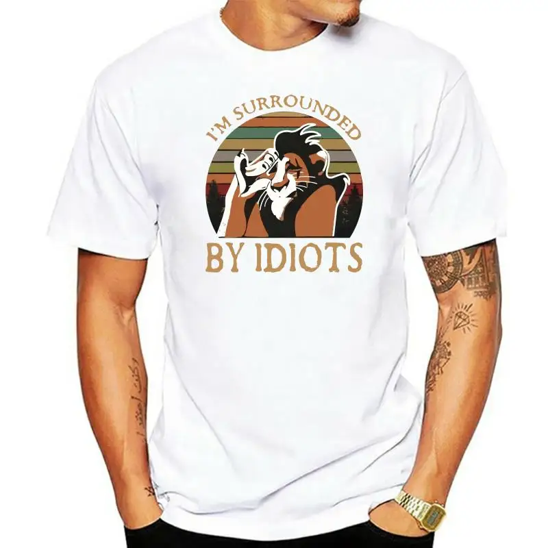 The Lion King I'm Surrounded By Idiots Vintage BlackT-Shirt S-3XL