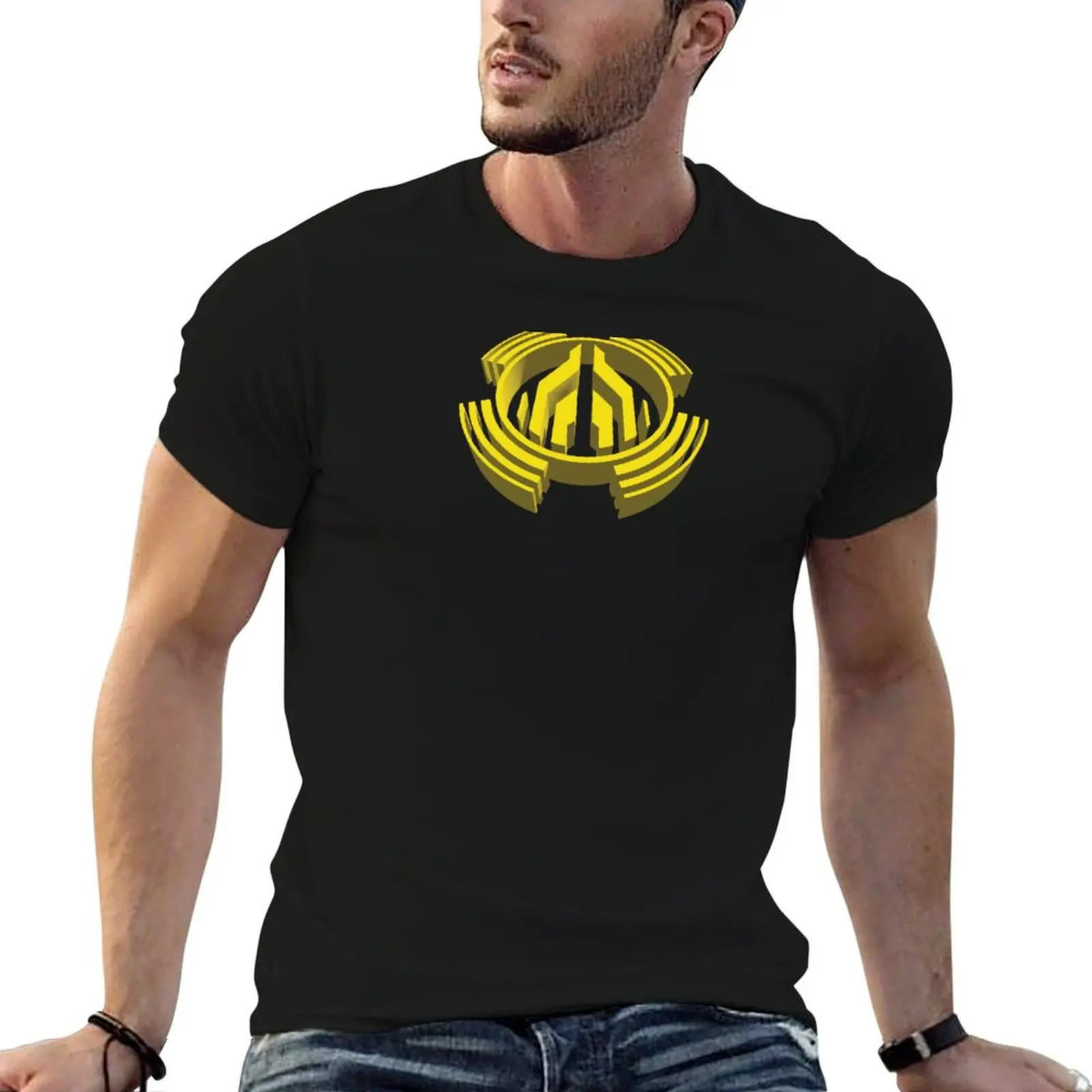 Yellow classic mayday sign for ravers T-Shirt Short sleeve tee sports fans mens t shirts