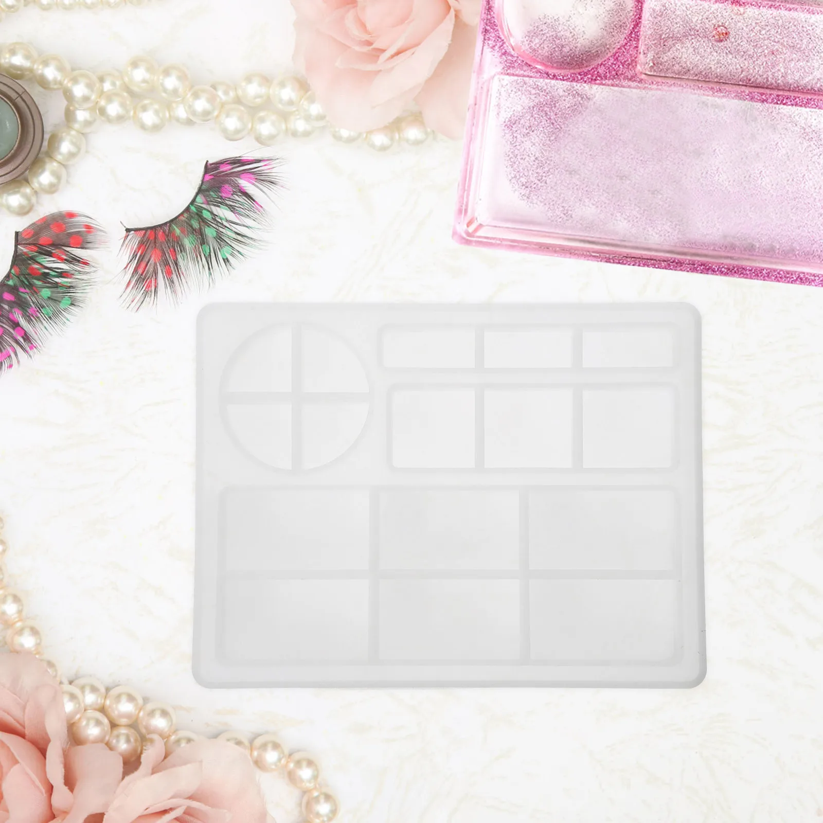 

Crystal Epoxy Mold Silicone Molds for Resin Rectangle Tray Jewelry Storage White 2282 Easy Demold Handmade Crafts Gift