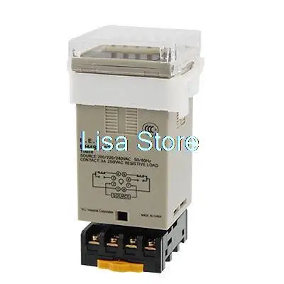 AC 220V 0.01s-99h99m Programmable Timer Time Relay DPDT w 8 Pin Socket