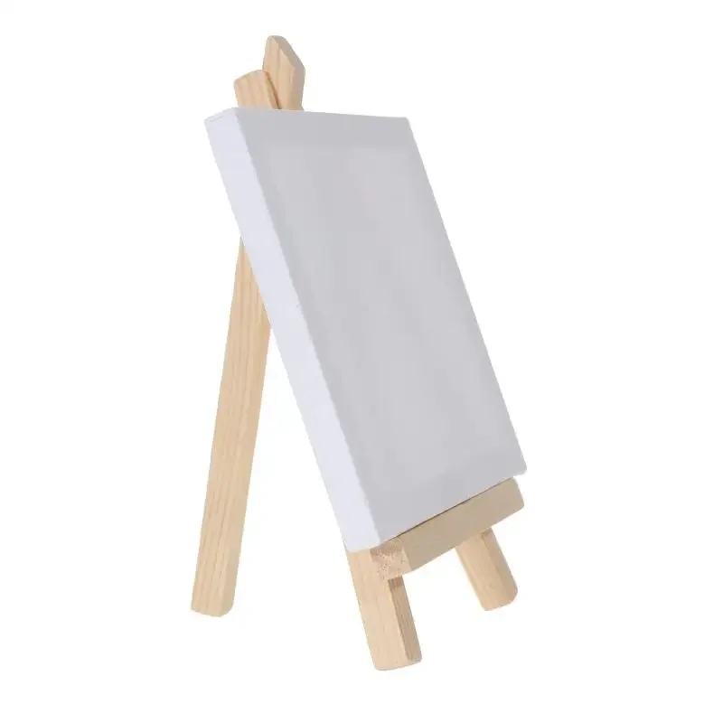 12-teiliges Künstler-Set: 5 Zoll Mini-Staffelei + 3 Zoll x 3 Zoll Mini-Leinwand-Set, Malerei, Kinder-Bastelarbeit, DIY-Zeichnen, Kleine Tischstaffelei für die Schule – Detail 6