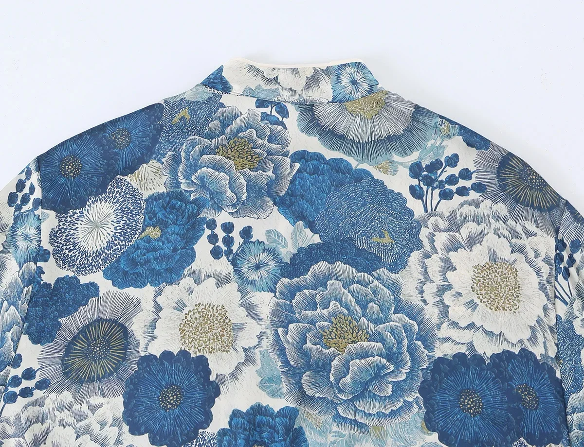 KONDALA Damen Vintage Chic Bedrucktes Hosenset Elegante Schnürblusen, Lange Hosen 2026 Frühling Sommer Trendiges Urlaubsset – Detail 12