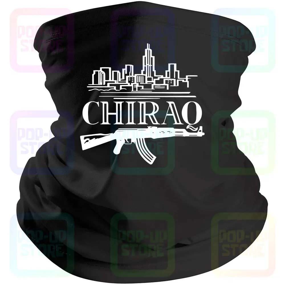 Chiraq Chicago Hip Hop Usa gángster Ak-47 Gun Graphic, Bandana negra, máscara, bufanda, para el cuello polaina, cubierta para la boca