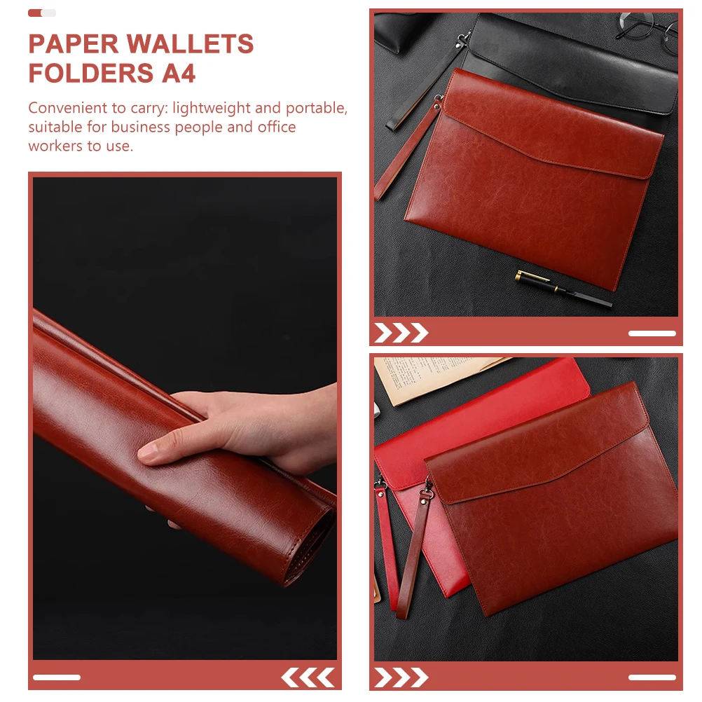 

Large Capacity Pu Document Bag Bags Office High-Capacity File Holder Wet-Free Design Portable File Organizer For