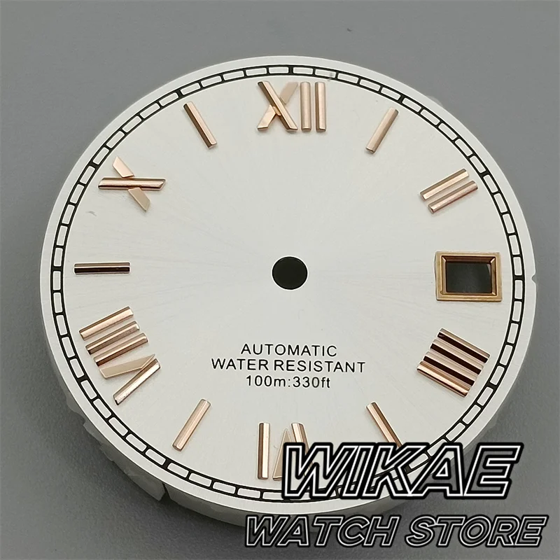 29mm Sunburst Roman Numerals  Watch Dial Silver Gold Rose Index Suitable For NH35 NH36 Movement Watch Accessories Repair Tools