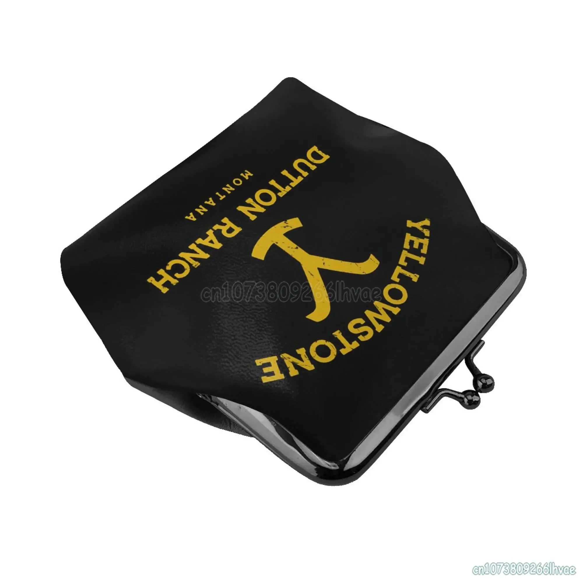 كول يلوستون داتون مزرعة نمط الجلود محفظة نسائية للعملات المعدنية تغيير الحقيبة الصغيرة مع قبلة قفل المشبك إغلاق مشبك المحفظة هدية