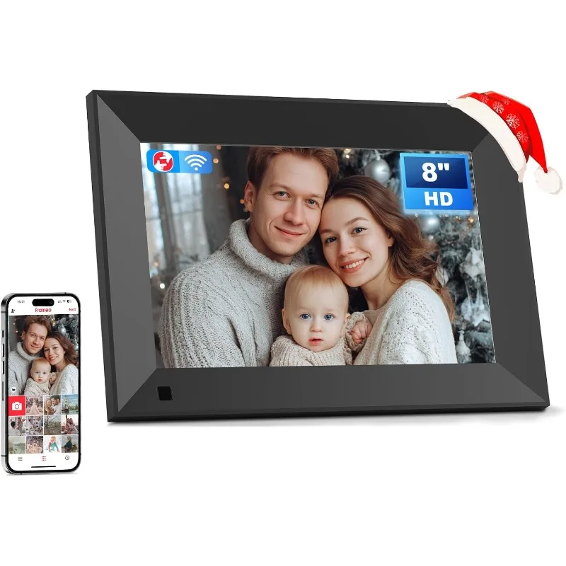 إطار صور رقمي ذكي واي فاي مقاس 8 بوصات مع شاشة لمس 1280 × 800 عالية الدقة IPS، إطار رقمي إطار واي فاي 16 جيجابايت، حائط #1
