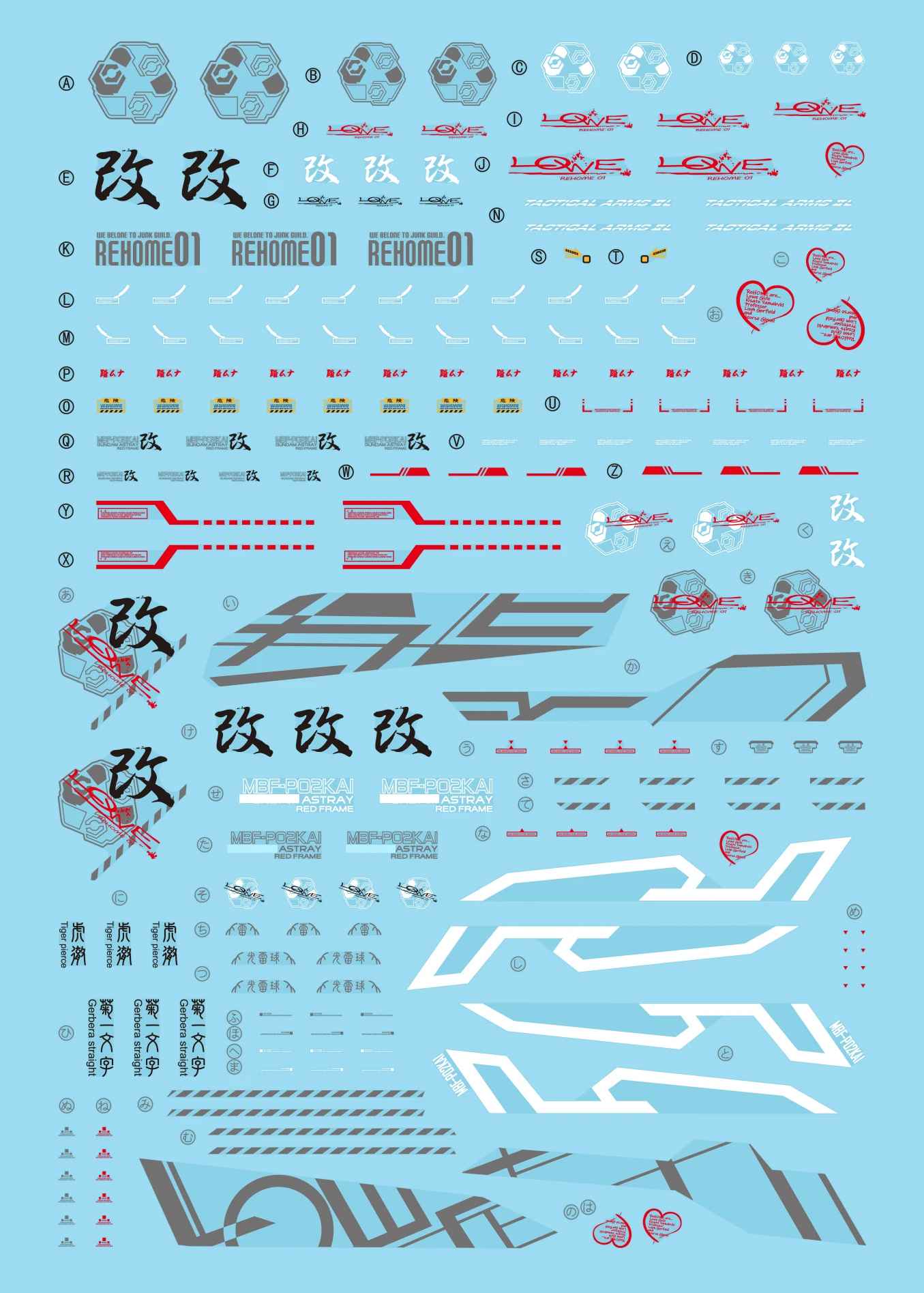 Flaming Snow Water Sticker MG-14 MG Astray Red Frame Assembly Model Building Fluorescent Decal Tools Hobby DIY