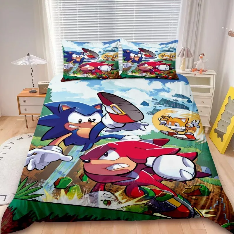 2/3pcs Sonic Duvet Cover Kids Bedding Set Comforter Cover Set for