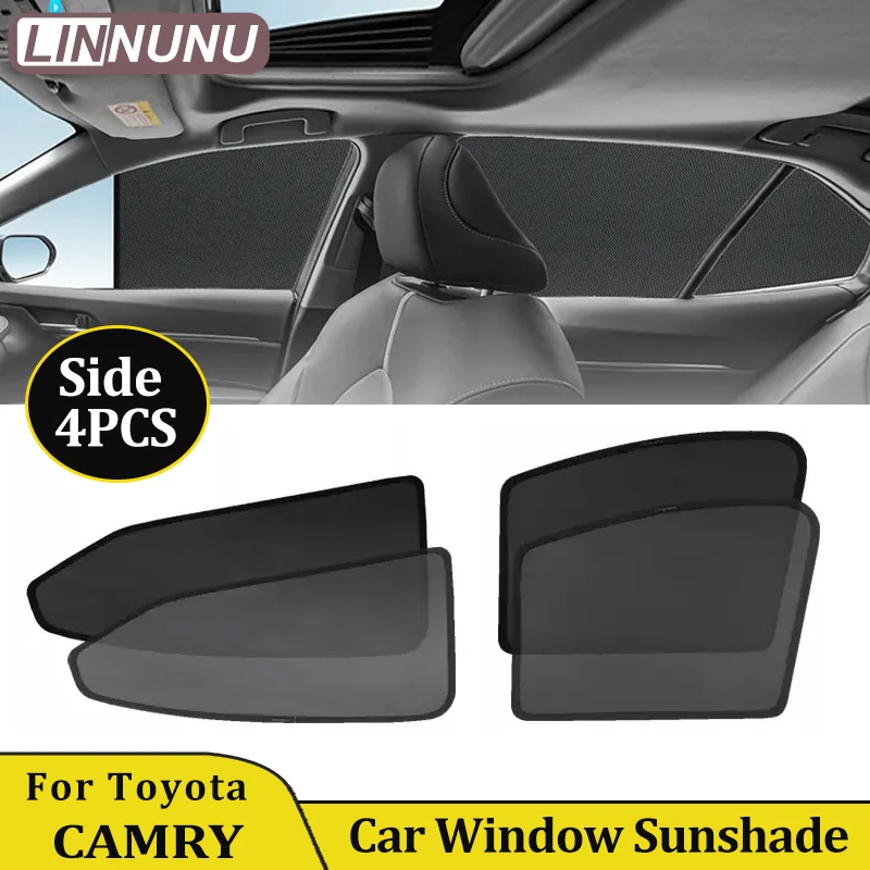 

LINNUNU Магнитная автомобильная занавеска для бокового окна, солнцезащитный козырек, сетчатый летний солнцезащитный козырек с защитой от ультрафиолета для toyota camry 8th 9th gen 2018-2024 25