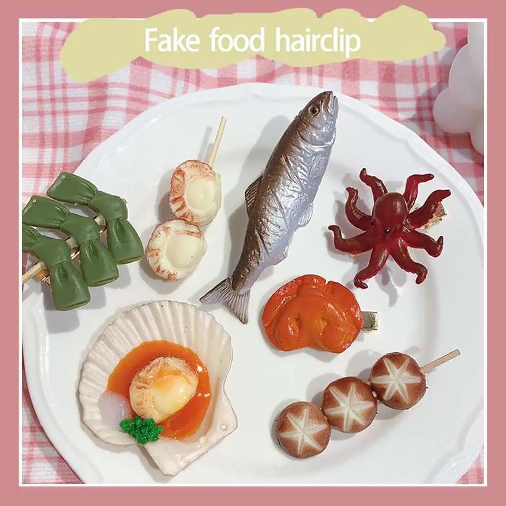 Vegetable Skewer Funny Hair Clip Korean Style Headwear Simulation Food Hairpin Fake Food Hair Clip Female Hair Accessories