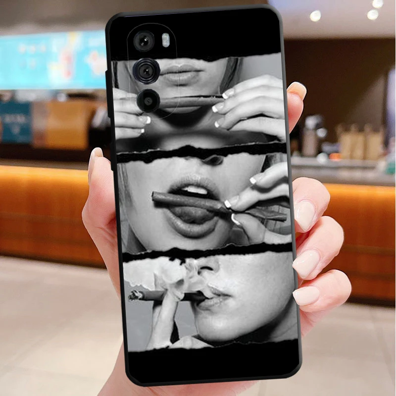 

Phone Case For Motorola Edge 50 40 Pro 60 50 40 30 Ultra Neo Fusion Moto G85 G72 G53 G54 G84 G13 G32 Sexy lip