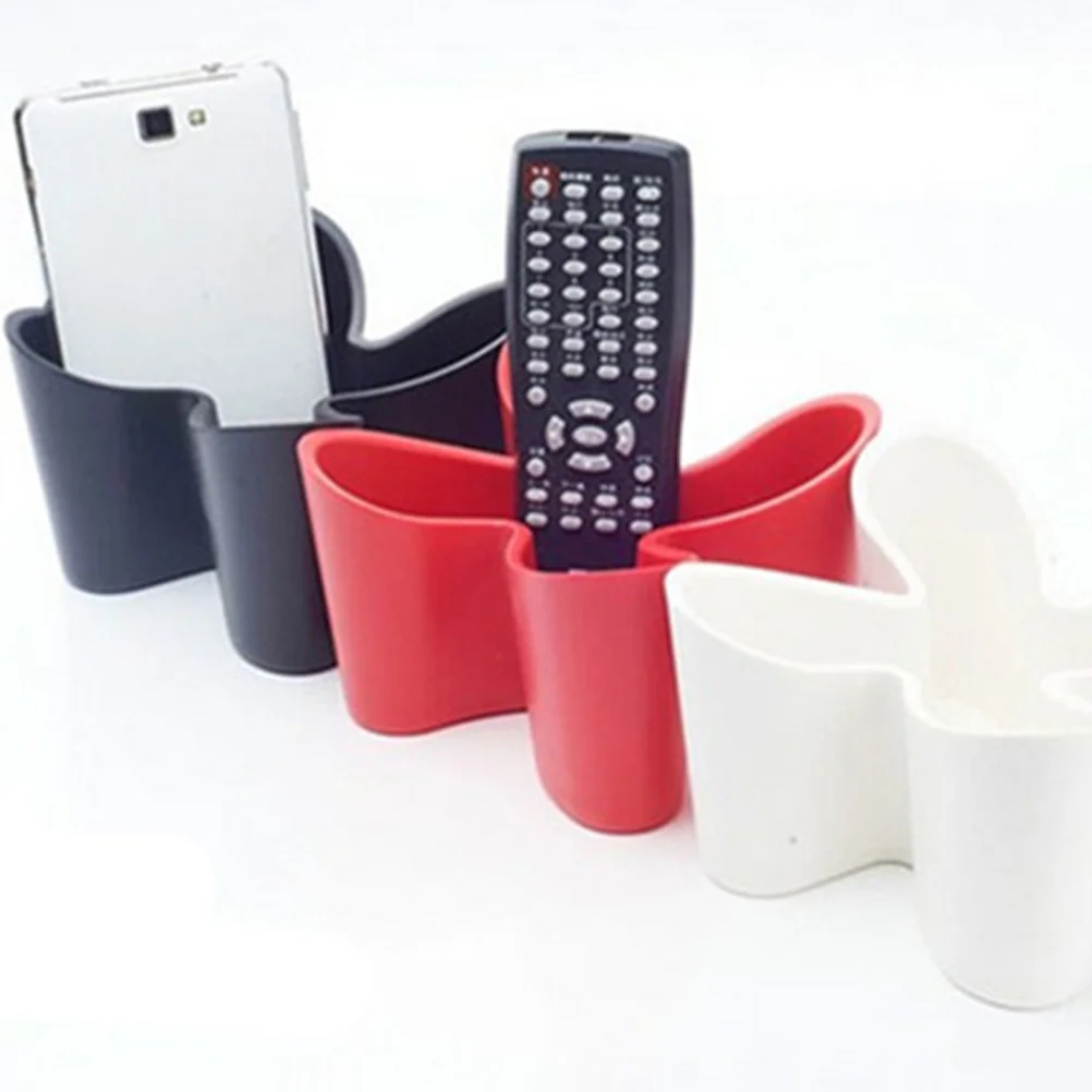 

Красный пластиковый настольный органайзер для макияжа в форме четырехлистного клевера, ящик для хранения, держатель для ручек, органайзер для дистанционного управления, настольное хранилище