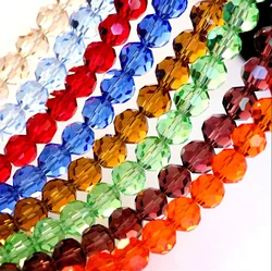 50pcs 4*6mm Rondell Austria Faceted Crystal Beads Round Glass Beads Loose Spacer Beads for Jewelry Making DIY Bracelet Necklace
