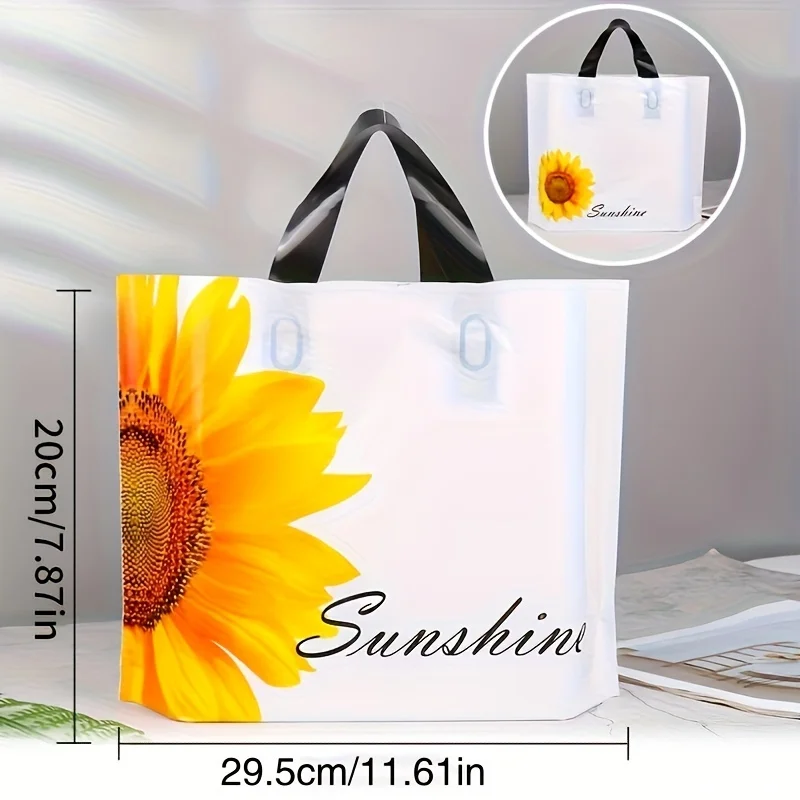 50/20pcs Sunflower Pattern Gift Bag, Party, Birthday, Wedding Gift Bag, Clothing Handbag, Christmas, Halloween, Party Gifts