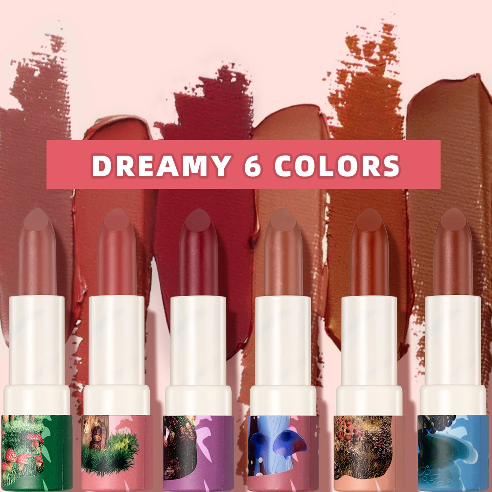 6 色防水ヌードマット口紅長期的なリップスティック色褪せないセクシーな赤ピンクベルベット口紅メイクアップ化粧品 Batom