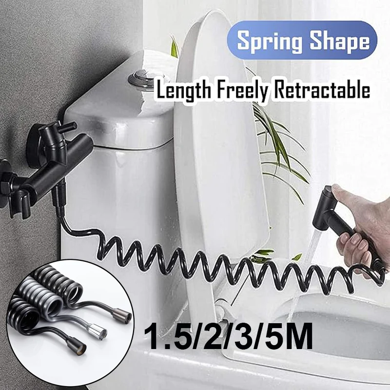 

1,5 м2 м, 3 м, 5 м, пружинный шланг для душа, водопроводный шланг, пластиковый распылитель воды для ванной, туалета, биде, телефонная линия, мягкие шланги