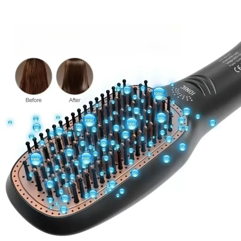 Rechargeable Electric Hair Straightener Comb Multifunctional Hair Styling Tool For Straightening Curling Massage
