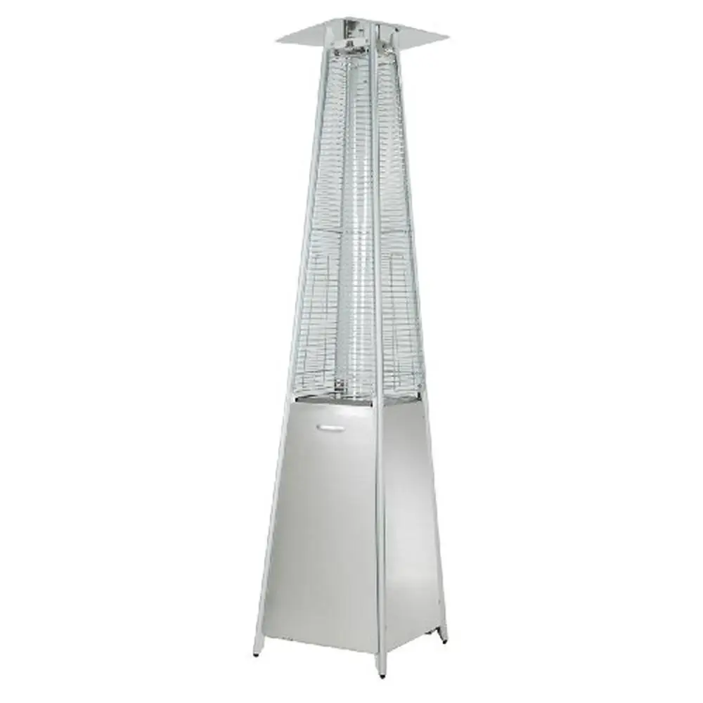 Pyramid Glass Tube Patio Heater 48,000 BTU Stainless Steel CSA Certified Adjustable Temperature Flameout Protection Mobility