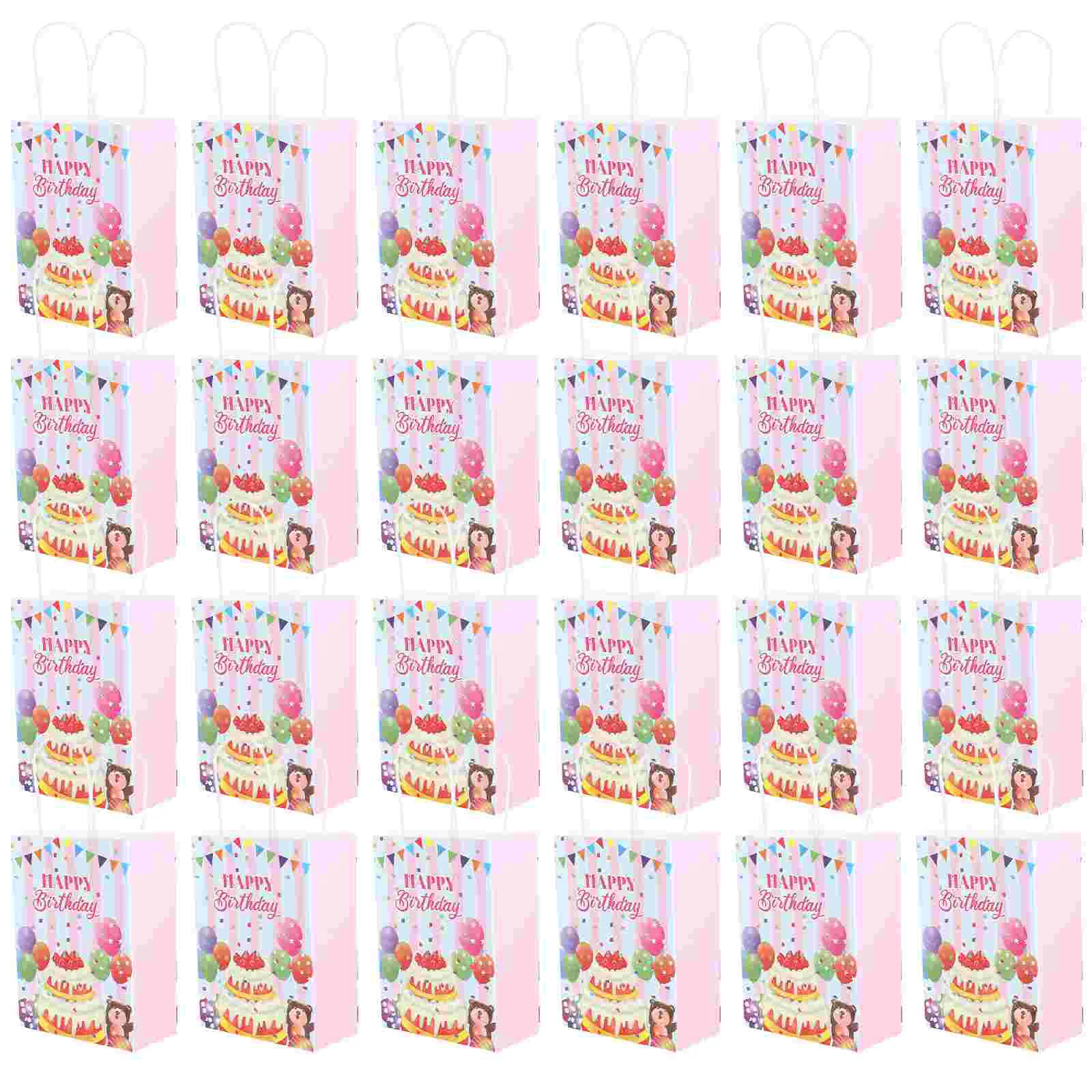 

24 Pcs Birthday Gift Paper Bag Bags for Presents Goodie Bulk Portable Favor Candy Party Child