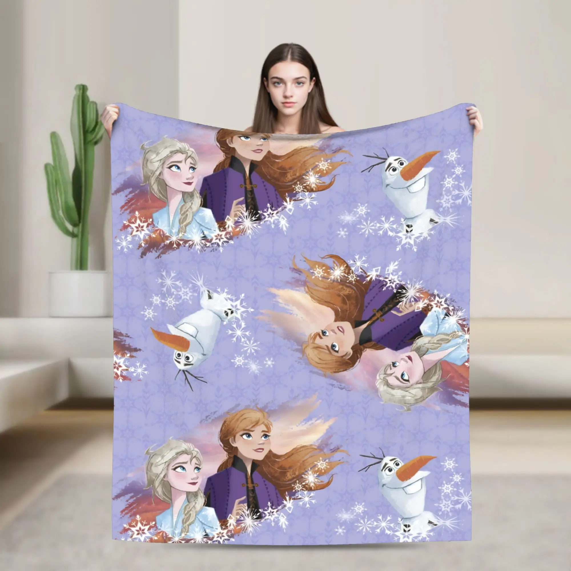 

Frozen Anna Elsa Princess Cartoon Christmas Blanket Warm Soft Plush Throw Blanket For Couch Bed Flannel Bedspread Bed Cover
