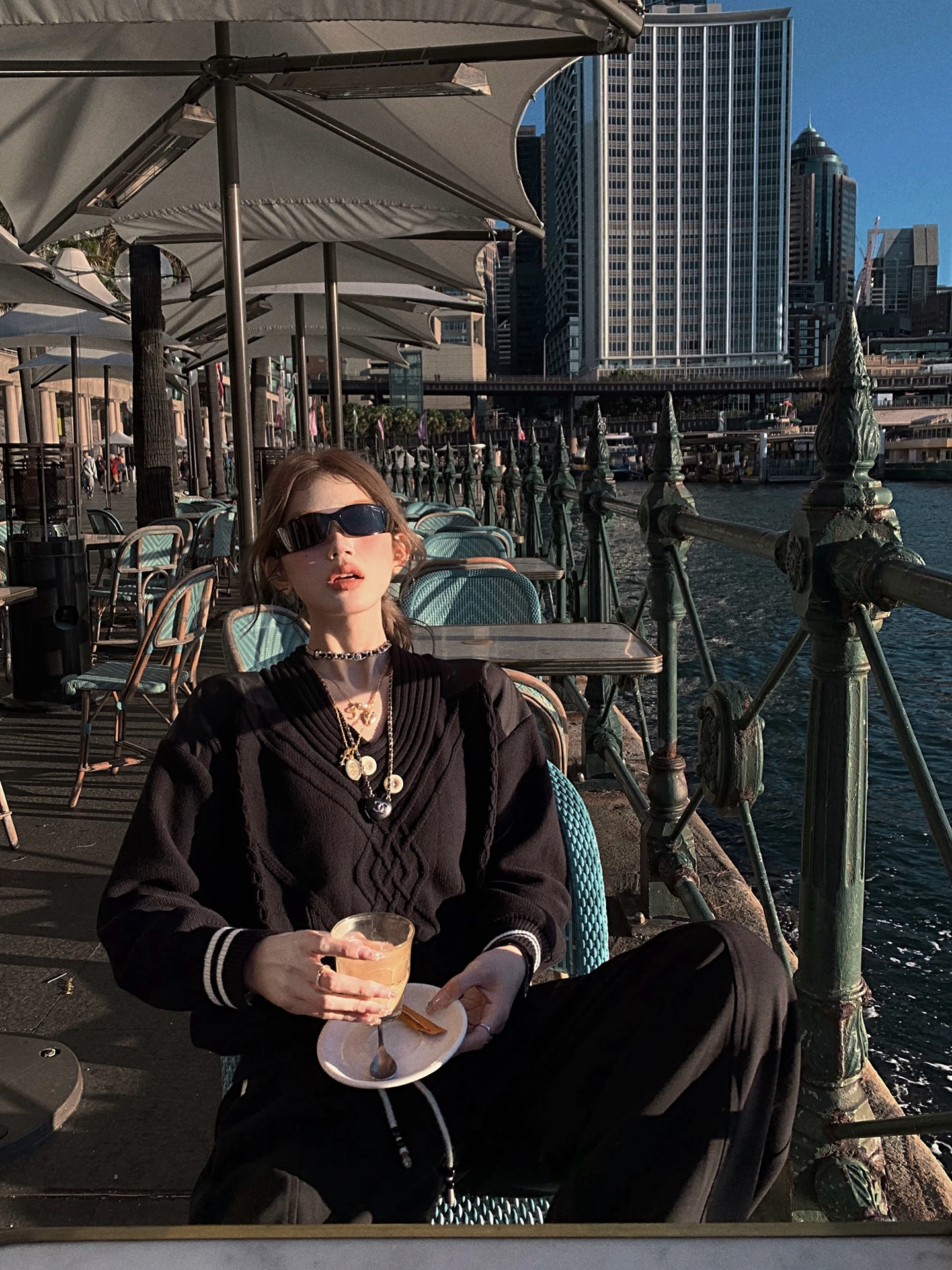 

Винтажный вязаный свитер Tongiiuu с V-образным вырезом, свободный крой, мягкий, с длинными рукавами, из смесового хлопка, для осени, повседневный, для работы и отдыха