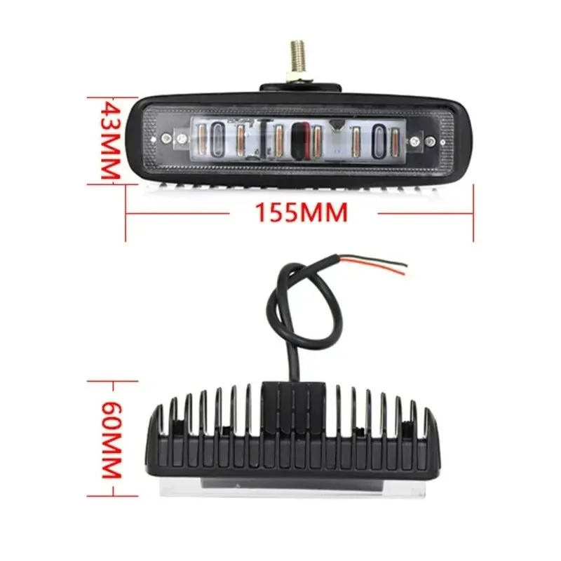 2PCS 30W Forklift LED Warning Light 12-80V Safety  work Light Astern Light Boundary Width Lamp One Word Red Blue Light