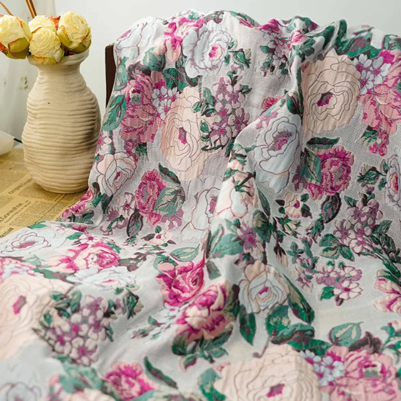 

Жаккардовая ткань «Рустик Роуз» для осенне-зимних платьев и нарядов, дизайнерский материал для рукоделия, окрашенная пряжа, декоративный текстиль, шикарный цветочный принт для одежды