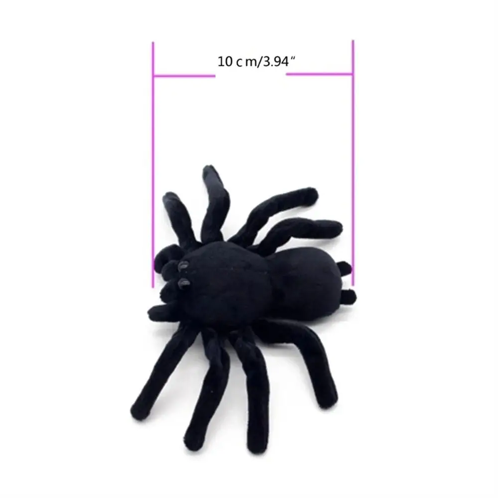 Divertido llavero de araña realista, animales de peluche, juguetes de parodia, llavero de araña, bolso bonito, colgante, juguetes de peluche de araña para niñas y niños