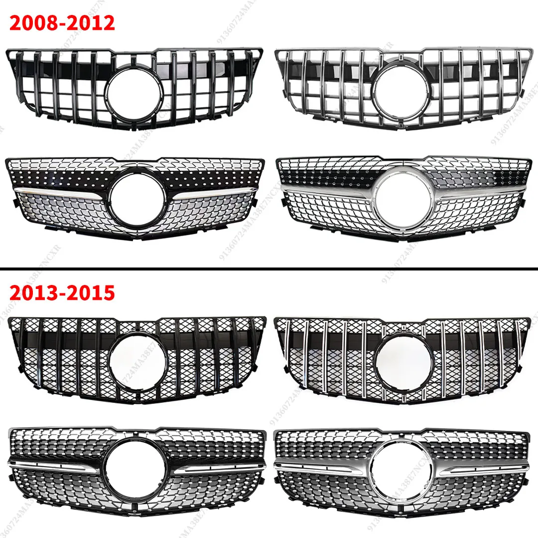 Front Bumper Mask Grille For Mercedes Benz GLK X204 2008-2015 GT Diamond Style Inlet Grill Middle Mesh Grid Tuning Accessories
