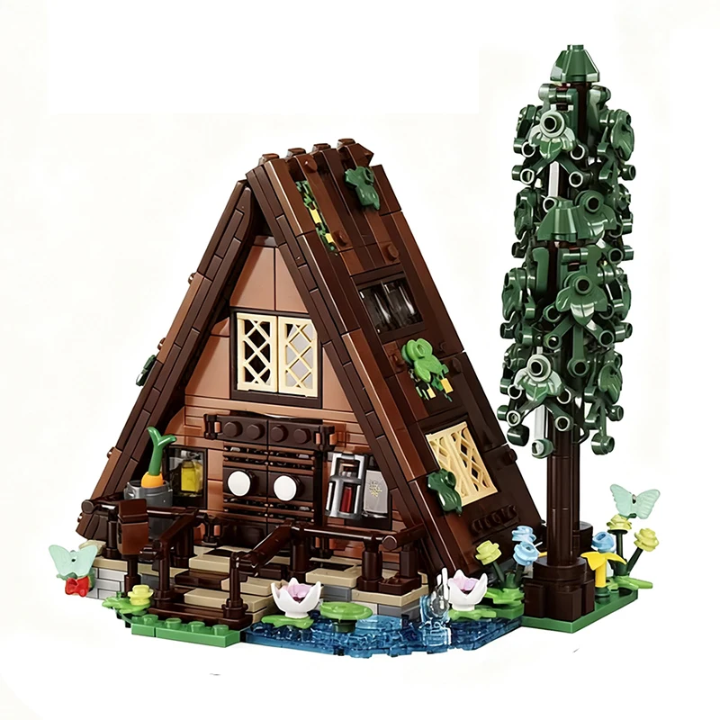 森の小屋 コテージ ツリーハウス 積み木 マイワールド ヴィレッジ 建築レンガ 自然愛好家のためのおもちゃ 大人 子供