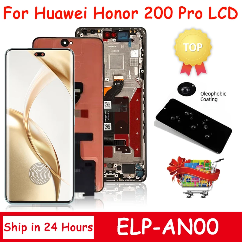 6.78“AMOLED For Huawei Honor 200 Pro ELP-AN00 LCD Display Touch Screen Digitizer For Honor 200Pro Display With fingerprint