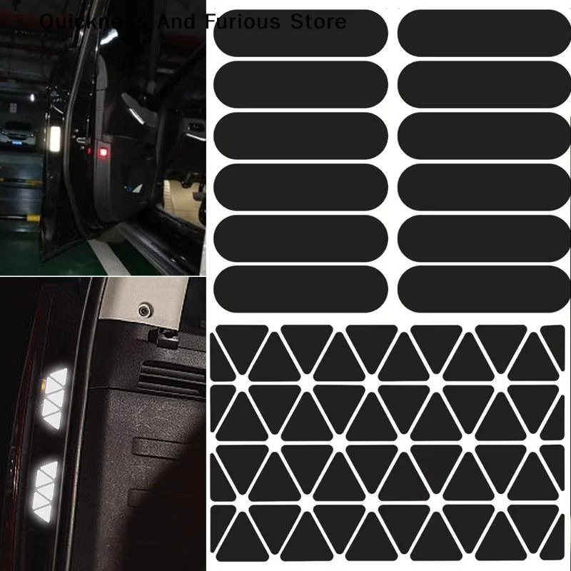【MO】Motorcycle Reflective Stickers Helmets Invisible Black Rectangle Simple Effective Car Reflective Tape For Helmets Bikes