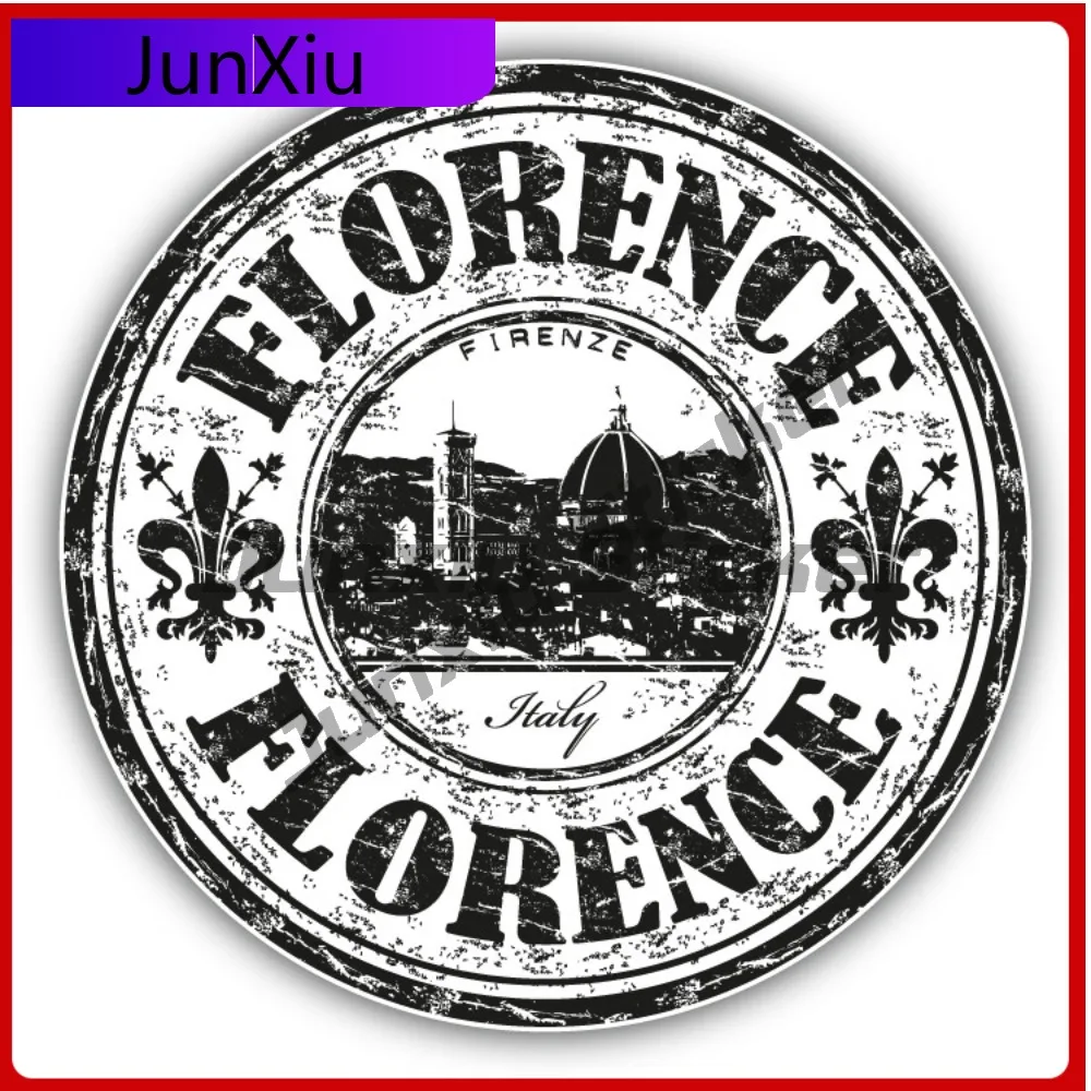 

Florence Italy Creative Sticker Travel Stamp Car Decal Bumper Stickers Cute Style Helmet Use For Door Car Sticker Accessories