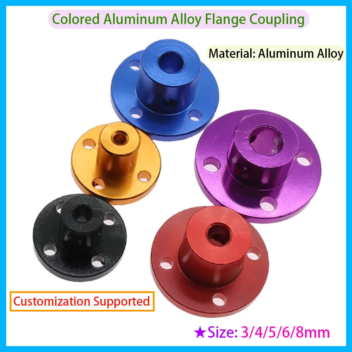

Aluminum Alloy Flange Coupling for Motor Guide Shaft Support Connector 3mm/4mm/5mm/6mm/8mm