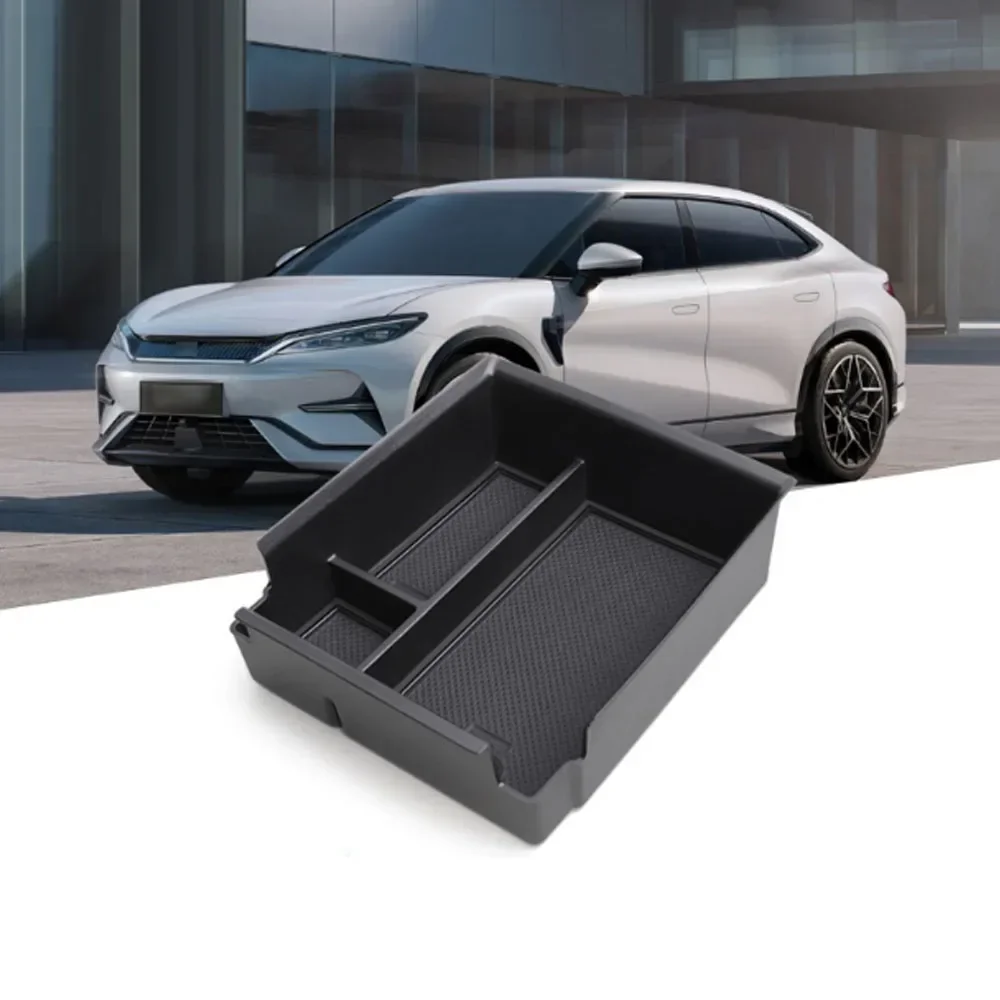 

For BYD Song L 2024 ABS Silica Gel Car Central Control Armrest Box Storage Box Cover Trim Decoration Accessories