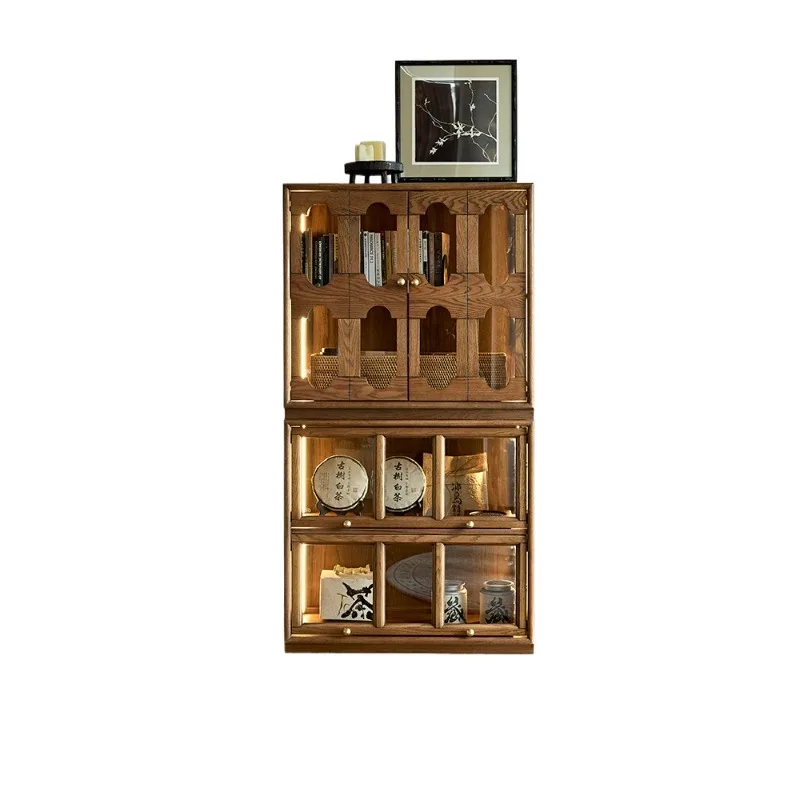 

New Chinese style tea cabinet living room balcony tea room storage side cabinet French retro