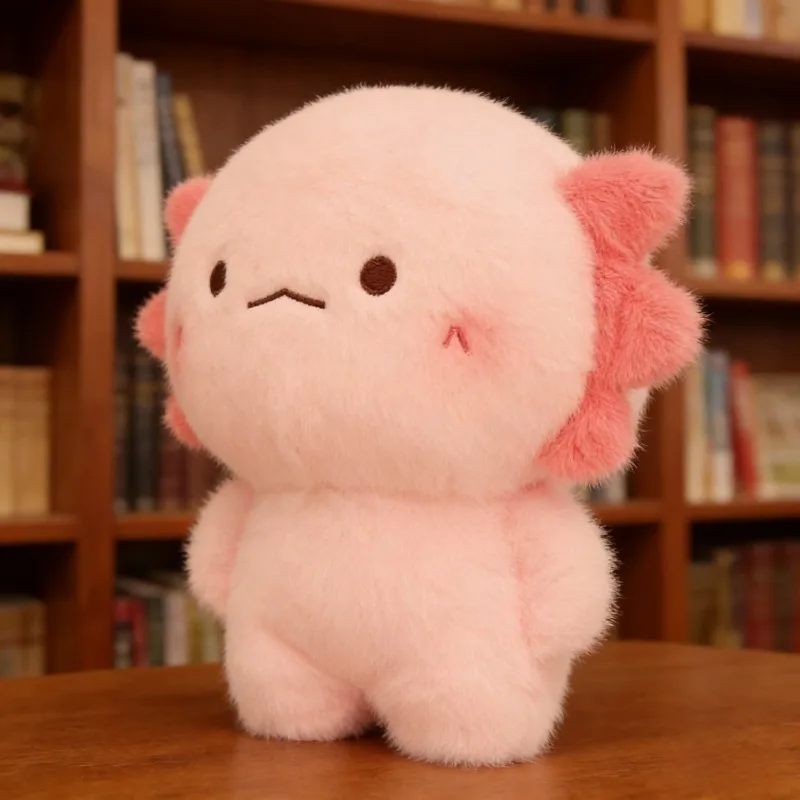 Soft Cute Axolotl Plush Toy Fluffy Salamander Stuffed Plushie Throw Pillow Kawaii Cartoon Doll Home Decor for Children Gifts