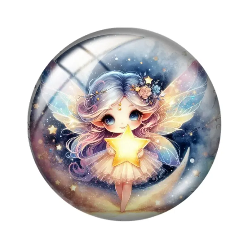 غريب الأطوار ليلة الجنية مسحور عابث مزيج 12 مللي متر/18 مللي متر/20 مللي متر/25 مللي متر صورة مستديرة الزجاج كابوشون التجريبي ظهر مسطح صنع النتائج #5