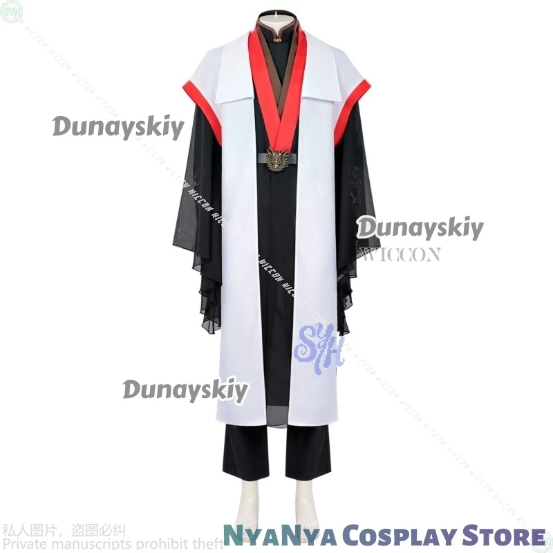 Anime The Scum Villain's Self-Saving System Cosplay Luo Binghe rsiBranco Preto Estilo Chinês Uniforme Hanfu Festa de Halloween