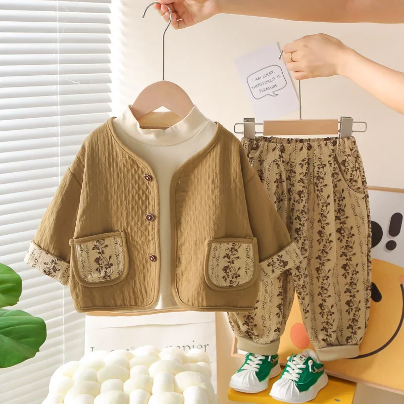 

New Spring Autumn Fashion Baby Clothes Suit Children Boys Casual Jacket T-Shirt Pants 3Pcs/Sets Infant Clothing Kids Tracksuits