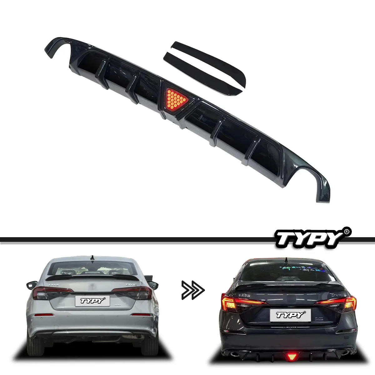 

Подходит для Honda 11-го поколения Civic модифицированные аксессуары MA задний брызговик задняя губа периферийный комплект кузова аксессуары 2022-2024