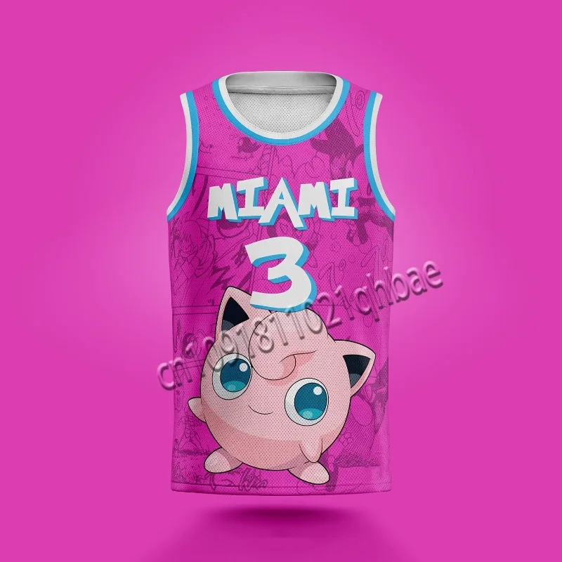 2025 جديد بيكاتشو الكرتون سترة الكبار الأطفال الشارع الرجال والنساء بوكيمون كرة السلة جيرسي سترة رياضية في الهواء الطلق #3