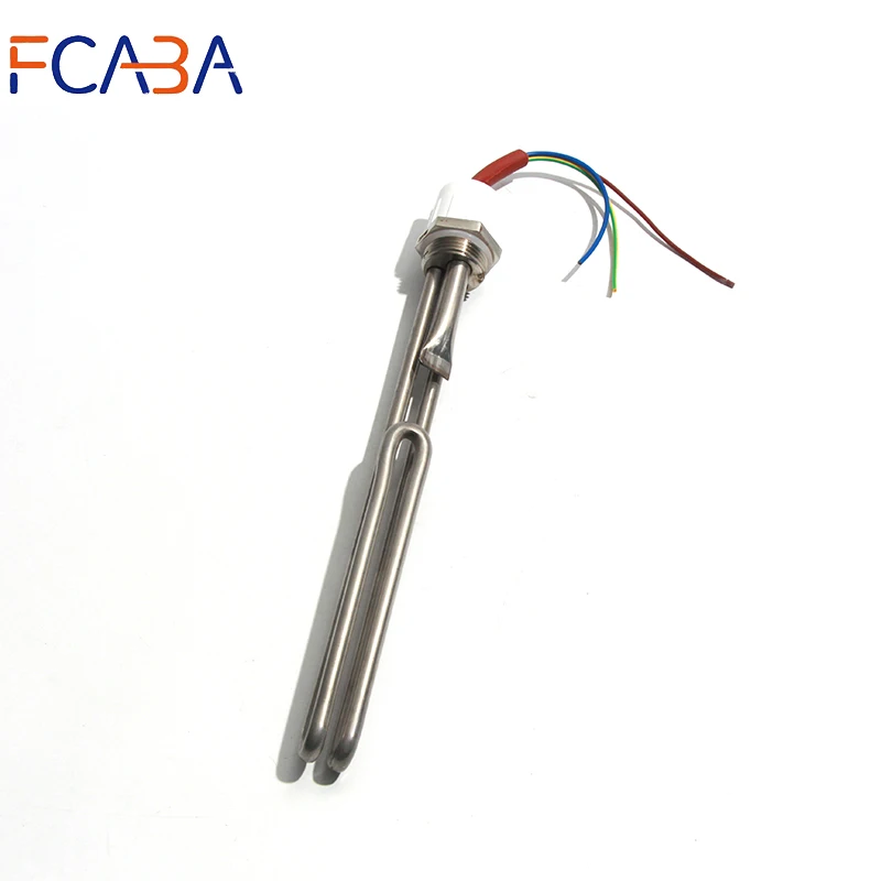 FCABA 1''/32mm Solar Heating Element AC220V Immersion Electric Water Heater Pipe 1500W/2000W 265mm/275mm Tube Length