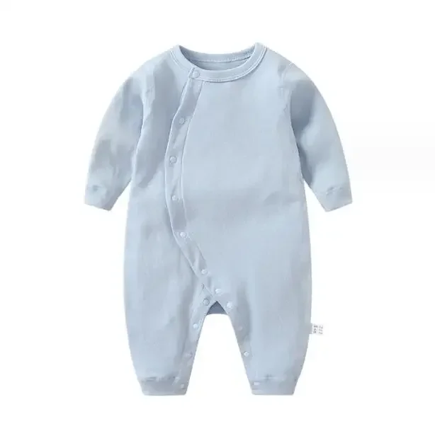 Newborn Baby Boy Girl Blue  Rompers Cotton Long Sleeve Boys Jumpsuit Infant Outfits